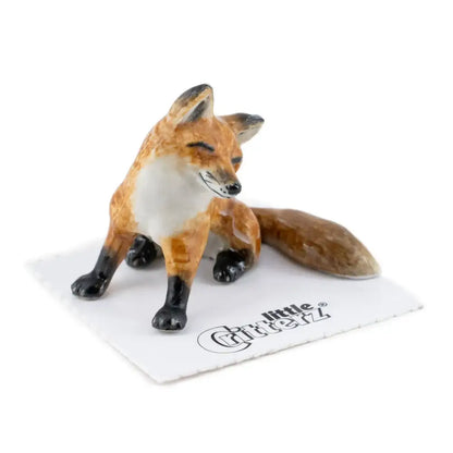 Robin Red Fox Smiling Porcelain Miniature - PABOOM