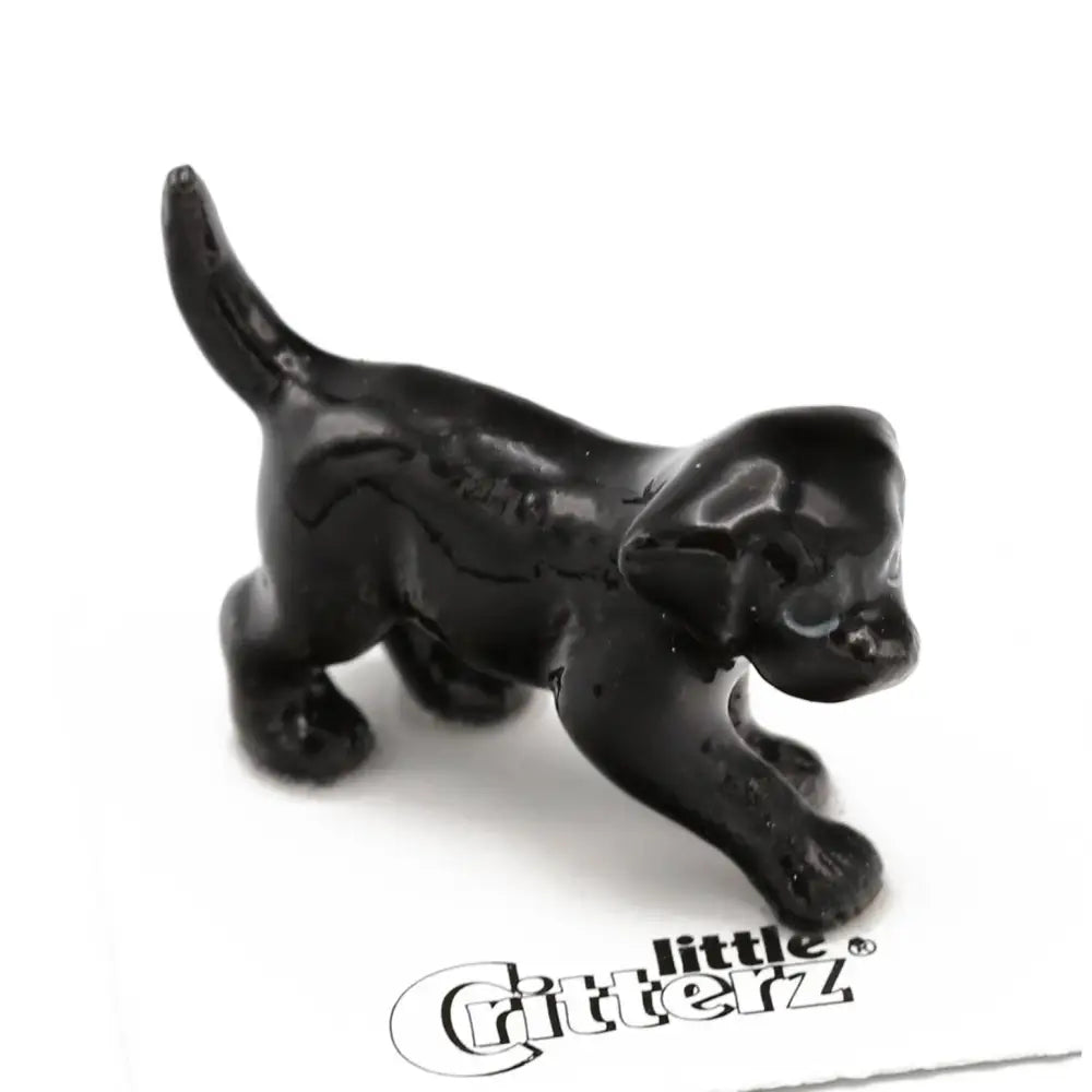 Shadow Black Lab Puppy Porcelain Miniature - PABOOM