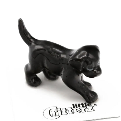 Shadow Black Lab Puppy Porcelain Miniature - PABOOM