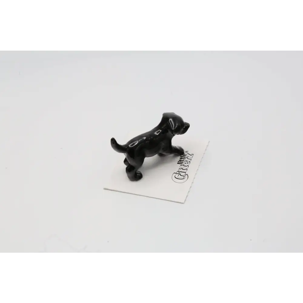 Shadow Black Lab Puppy Porcelain Miniature - PABOOM