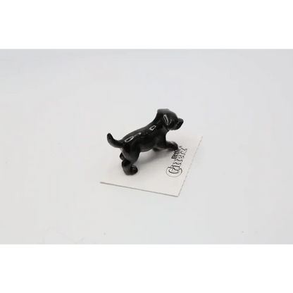 Shadow Black Lab Puppy Porcelain Miniature - PABOOM