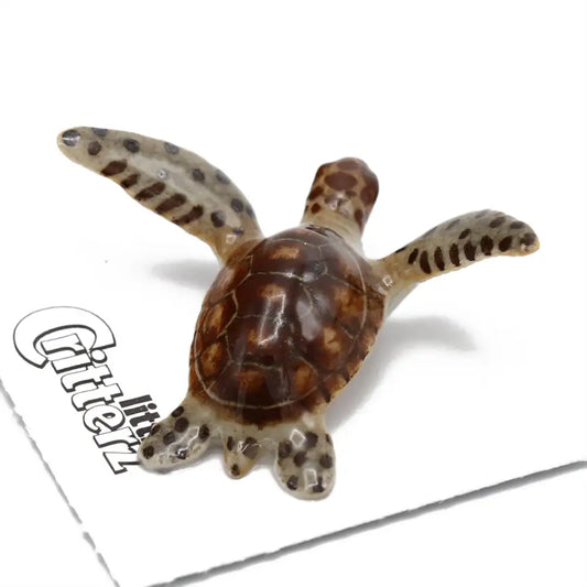 Tortuga Green Sea Turtle Porcelain Miniature - PABOOM