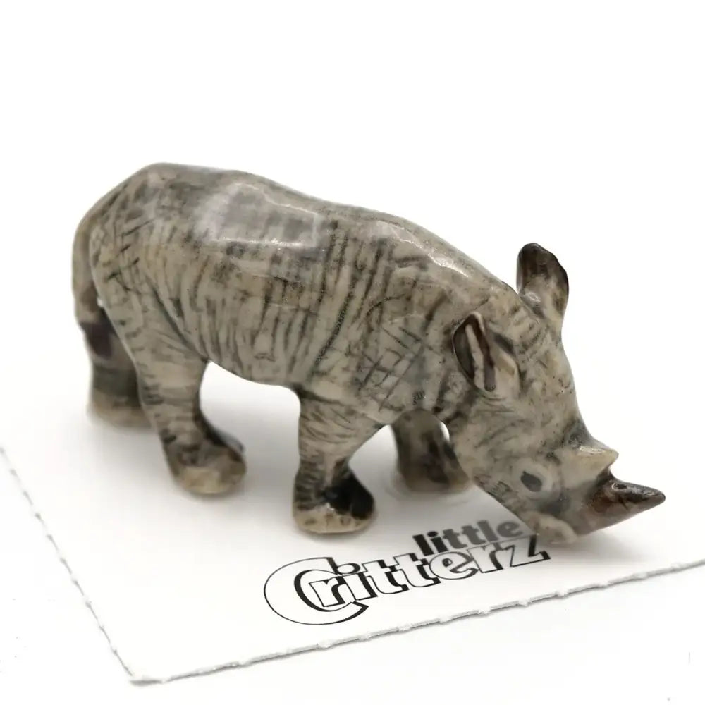 Zulu White Rhino Porcelain Miniature - PABOOM