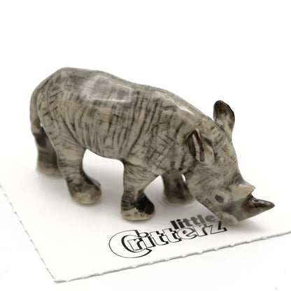 Zulu White Rhino Porcelain Miniature - PABOOM
