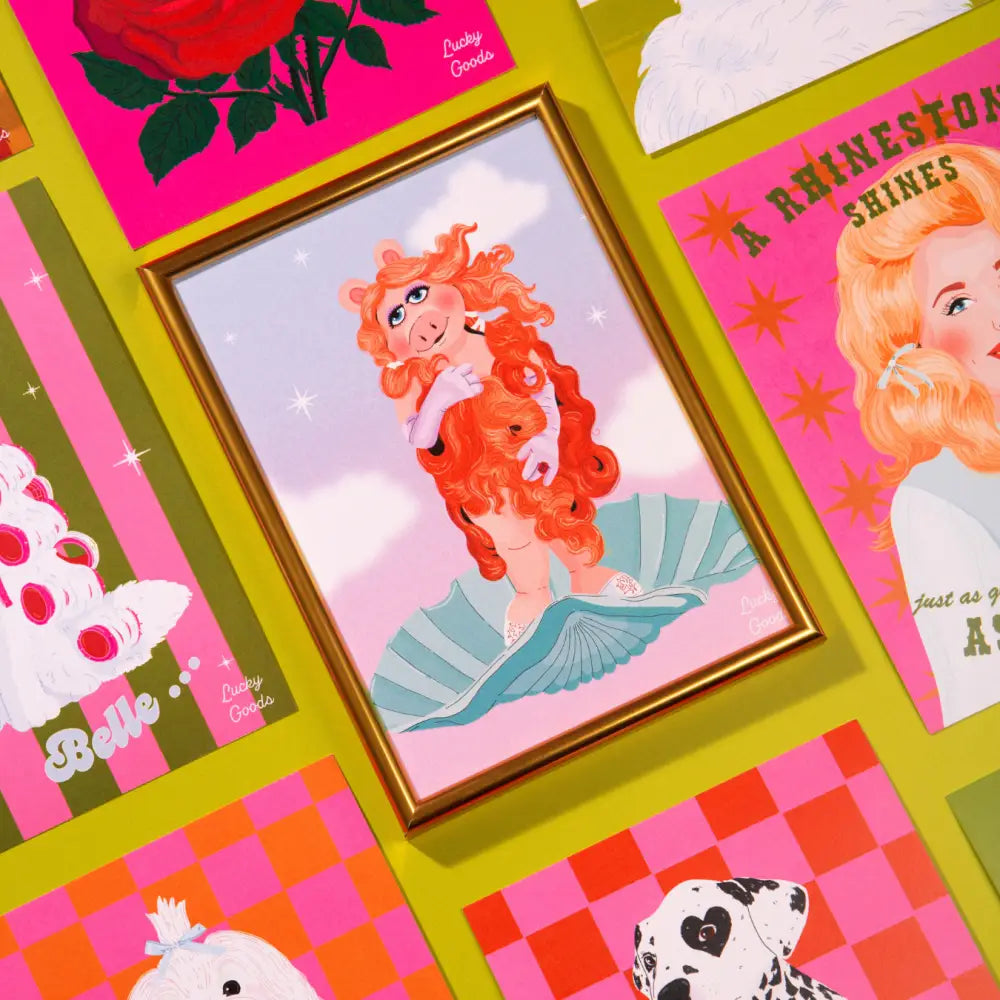 Lucky Goods Paper - Birth of a Goddess Piggy Portrait Print 8’’ x 10’’