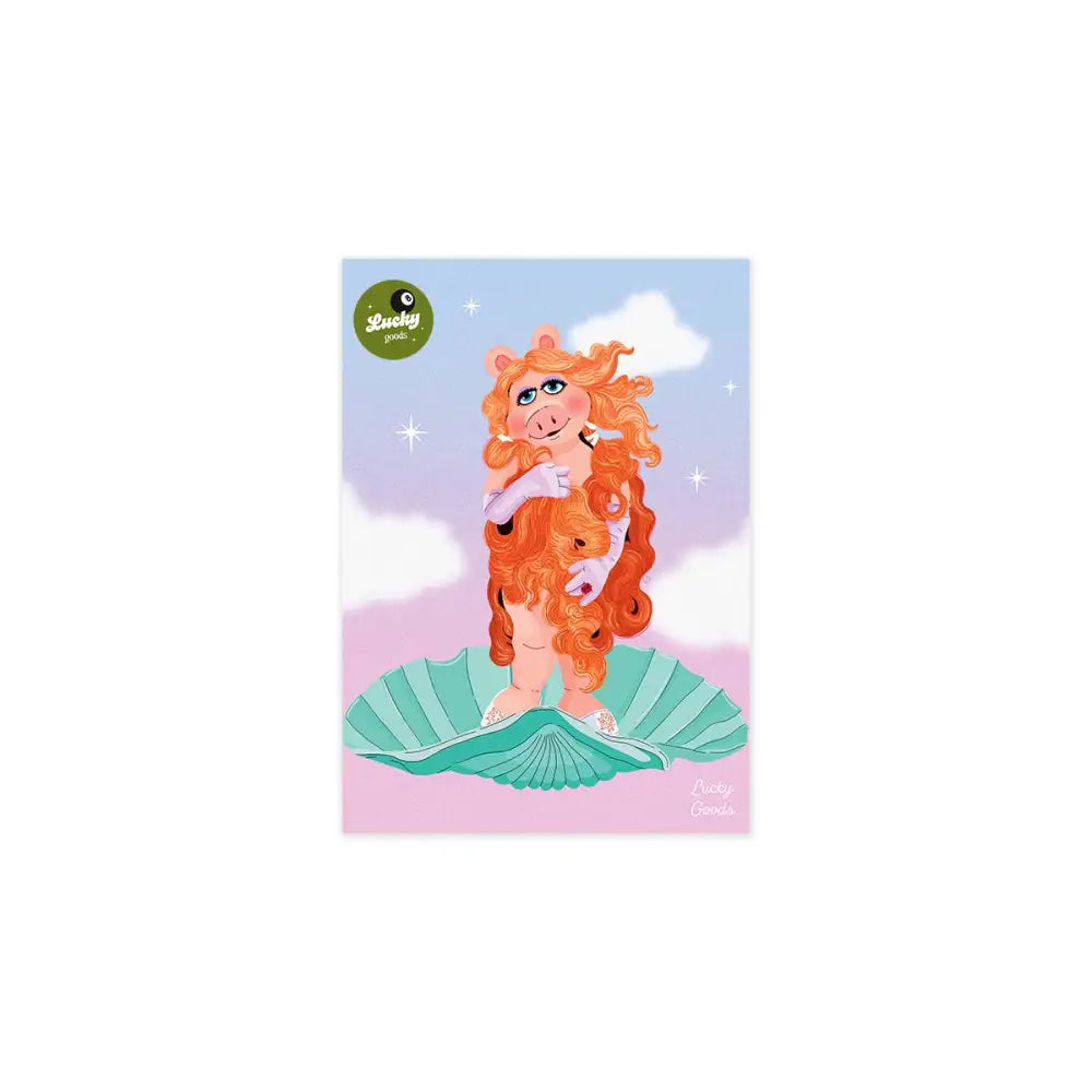 Lucky Goods Paper - Birth of a Goddess Piggy Portrait Print 8’’ x 10’’