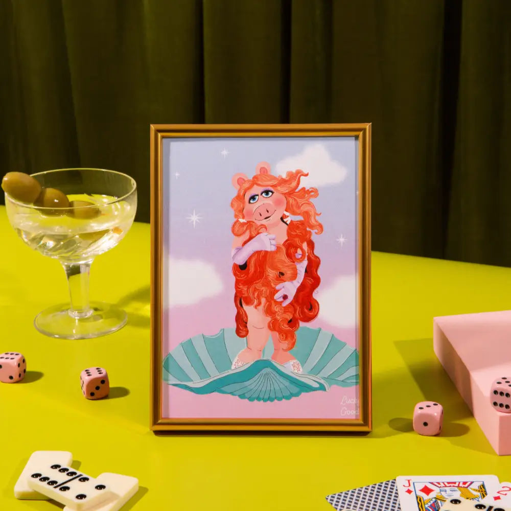 Lucky Goods Paper - Birth of a Goddess Piggy Portrait Print 8’’ x 10’’