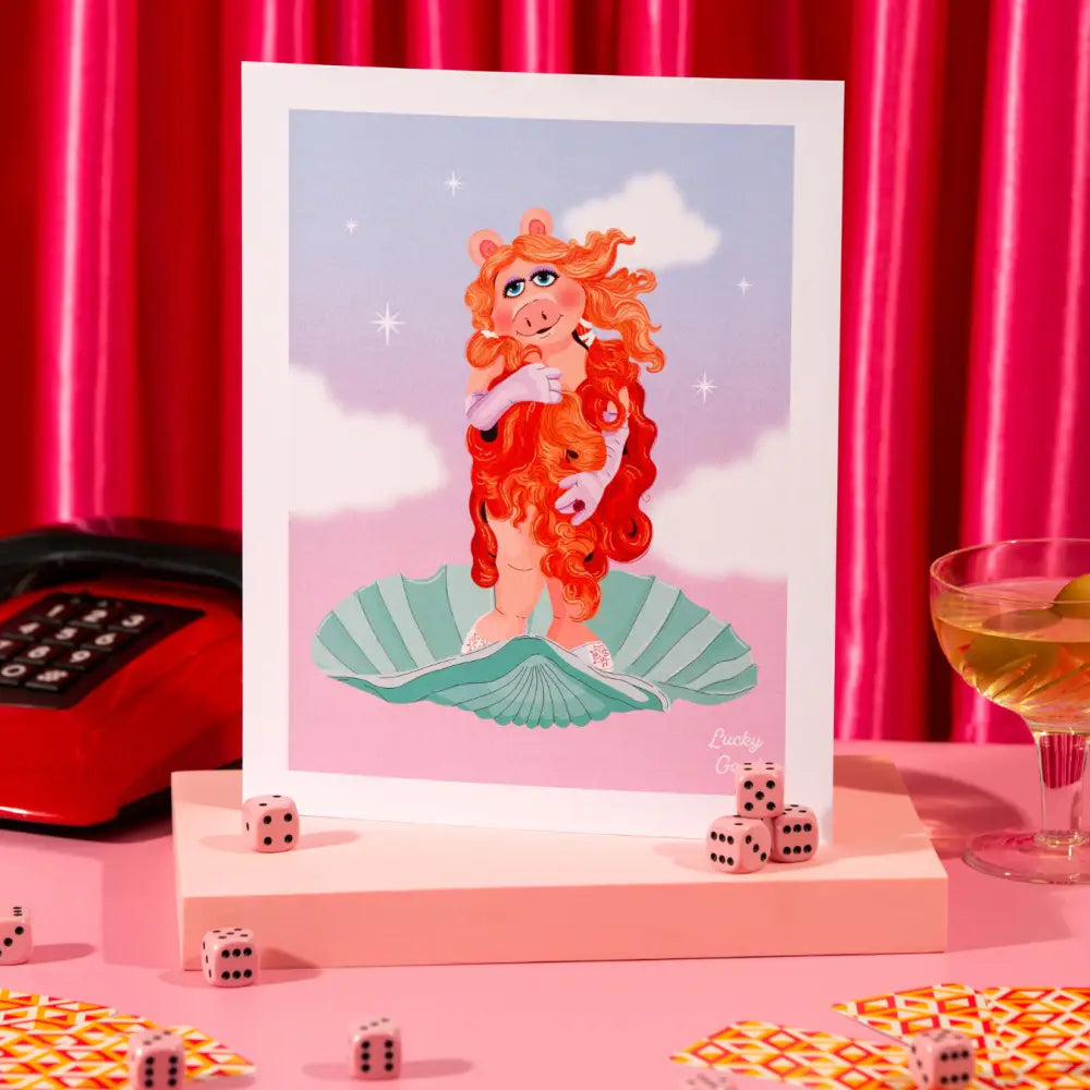 Lucky Goods Paper - Birth of a Goddess Piggy Portrait Print 8’’ x 10’’