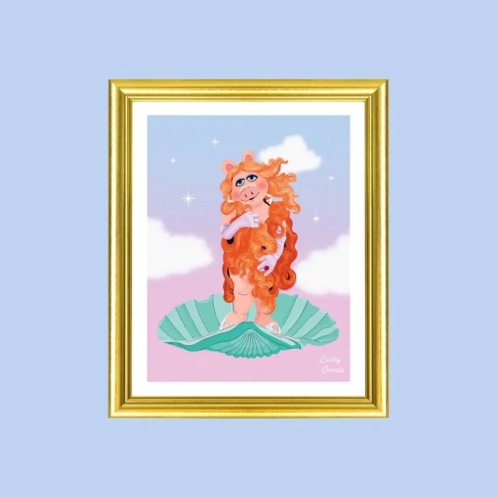 Lucky Goods Paper - Birth of a Goddess Piggy Portrait Print 8’’ x 10’’