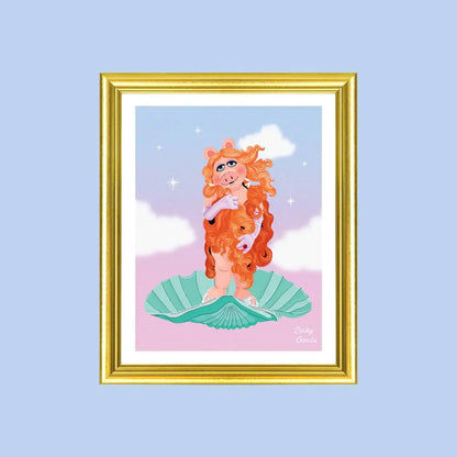 Lucky Goods Paper - Birth of a Goddess Piggy Portrait Print 8’’ x 10’’