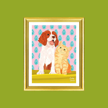 Lucky Goods Paper - Cat & Dog Best Buds Portrait Print 8’’ x 10’’