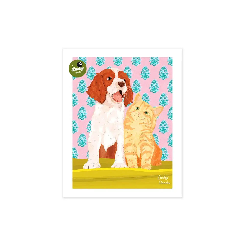 Lucky Goods Paper - Cat & Dog Best Buds Portrait Print 8’’ x 10’’