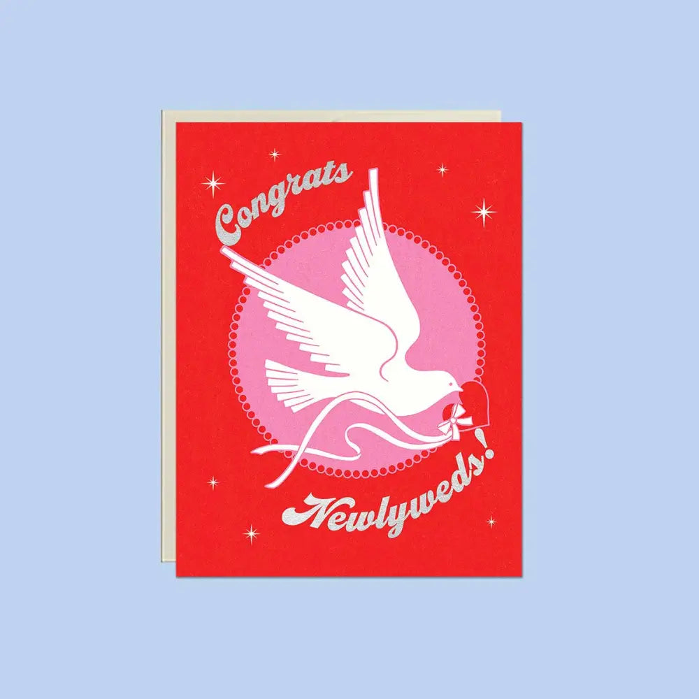 Lucky Goods Paper - Congrats Newlyweds Dove Foil Card