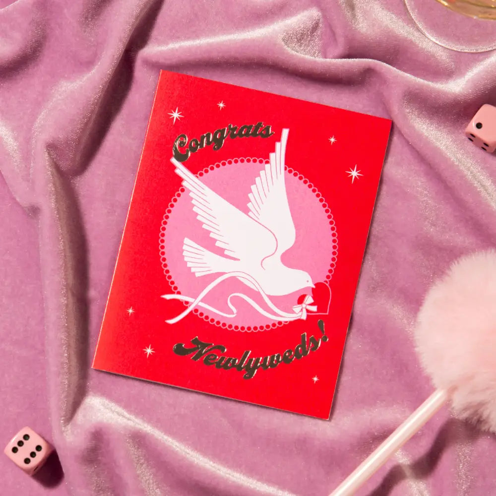 Lucky Goods Paper - Congrats Newlyweds Dove Foil Card