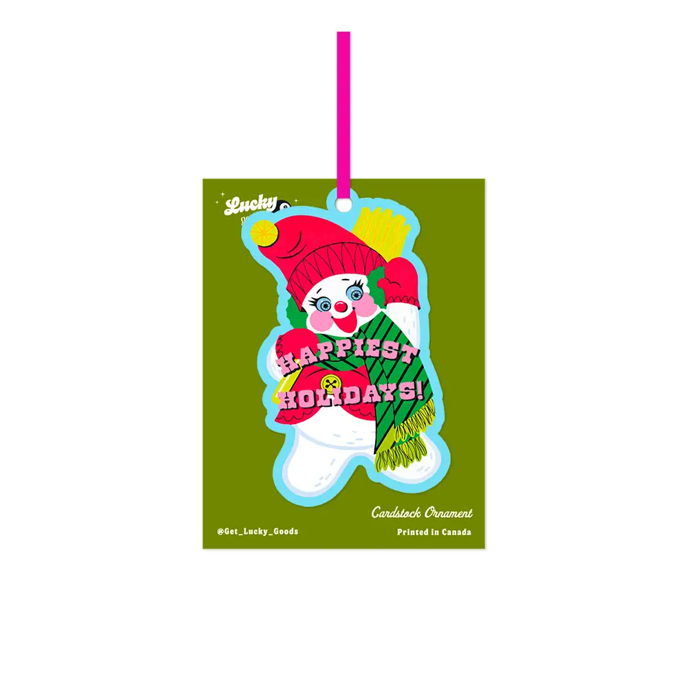 Lucky Goods Paper - Happiest Holidays Snowman Cardstock Ornament