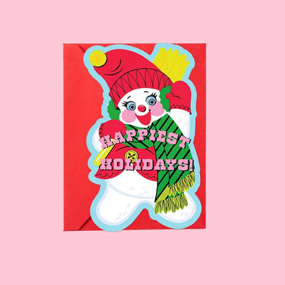 Lucky Goods Paper - Happiest Holidays Snowman Die-Cut Christmas Card