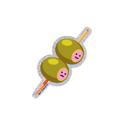 Lucky Goods Paper - Happy/Sad Olives Glitter Sticker