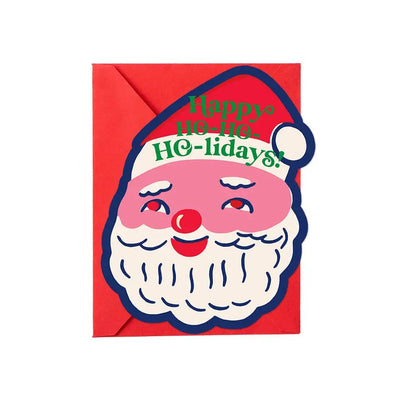 Lucky Goods Paper - Ho-Ho-Holidays Santa Die-Cut Christmas Card