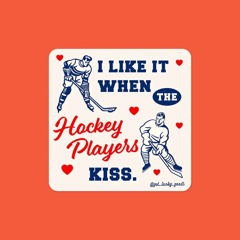 Lucky Goods Paper - Hockey Players Kiss Sticker