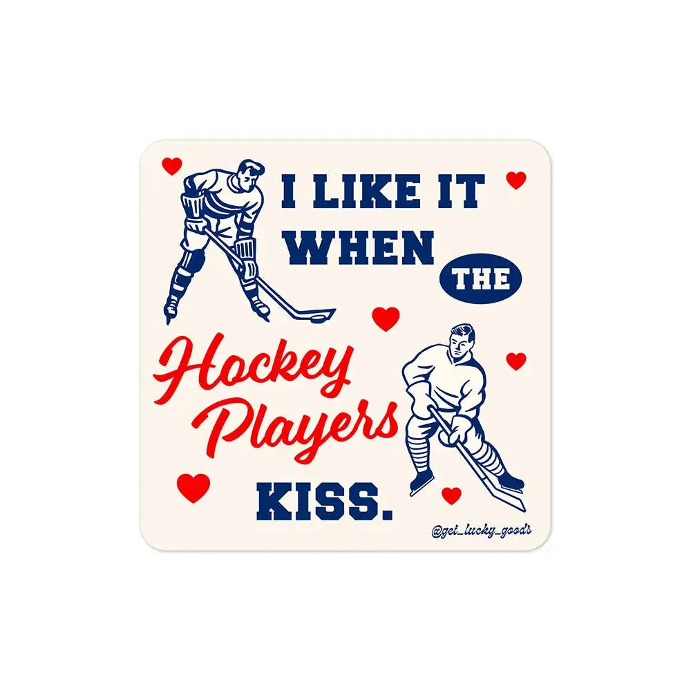 Lucky Goods Paper - Hockey Players Kiss Sticker