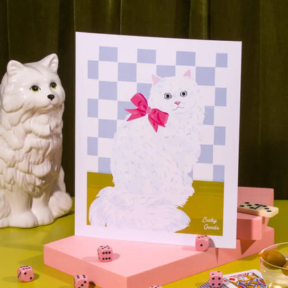 Lucky Goods Paper - Kitty with Bow Portrait Print 8’’ x 10’’