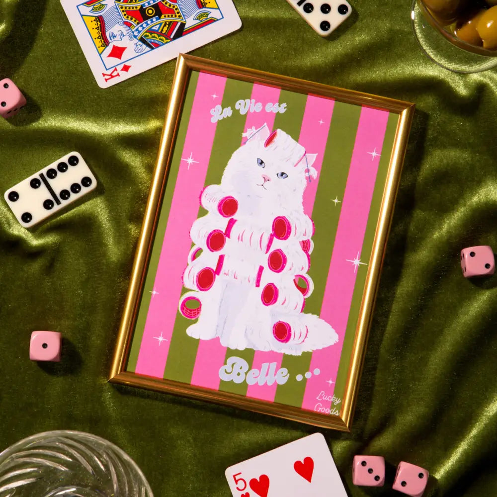 Lucky Goods Paper - La Vie est Belle Kitty Portrait Print 8’’ x 10’’