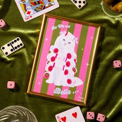 Lucky Goods Paper - La Vie est Belle Kitty Portrait Print 8’’ x 10’’