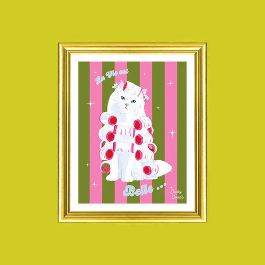 Lucky Goods Paper - La Vie est Belle Kitty Portrait Print 8’’ x 10’’