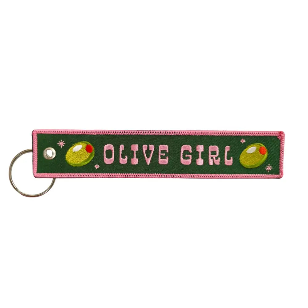 Lucky Goods Paper - Olive Girl Embroidered Keychain