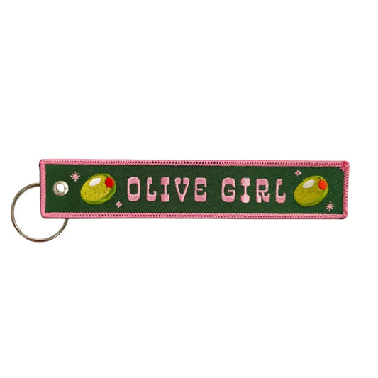 Lucky Goods Paper - Olive Girl Embroidered Keychain