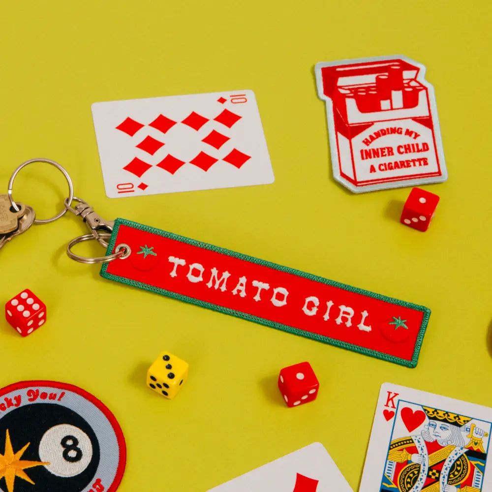 Lucky Goods Paper - Tomato Girl Embroidered Keychain