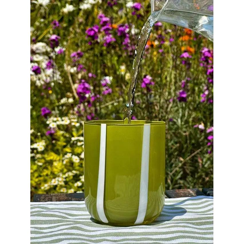 Atina Glassware - Olive + White