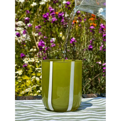 Atina Glassware - Olive + White