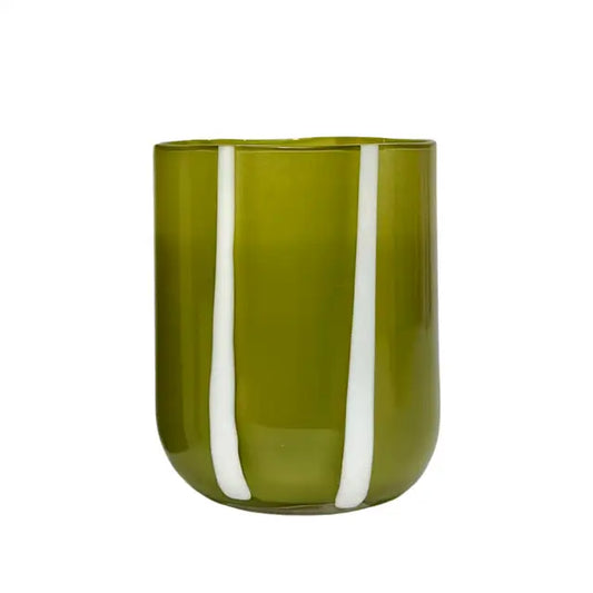Atina Glassware - Olive + White