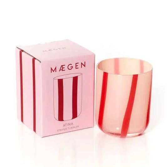 Atina Glassware - Pink + Red