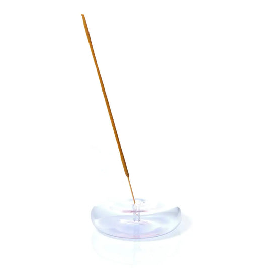 Dimple Hand Blown Glass Incense Holder - Lavender