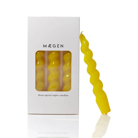 Spiral Taper Candles - Yellow