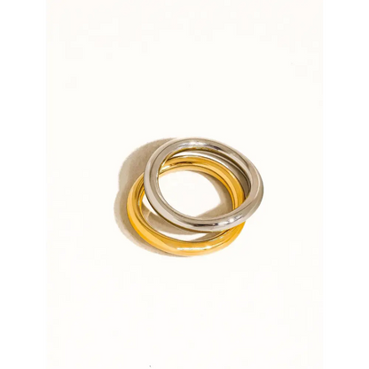 Maiq Accessories - Andrée Double Two Tone Ring Multi-Coloured