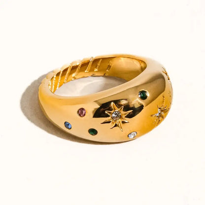 Angela Gold Star Dome Ring - PABOOM
