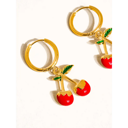 Maiq Accessories - Côte Vintage Cherry Earring Red