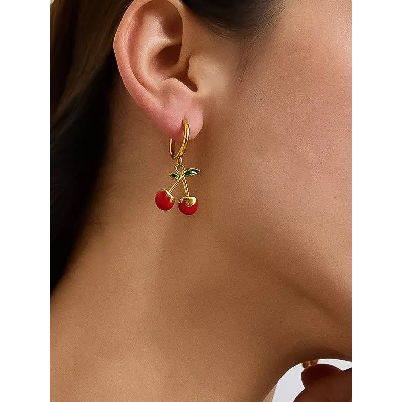 Maiq Accessories - Côte Vintage Cherry Earring Red