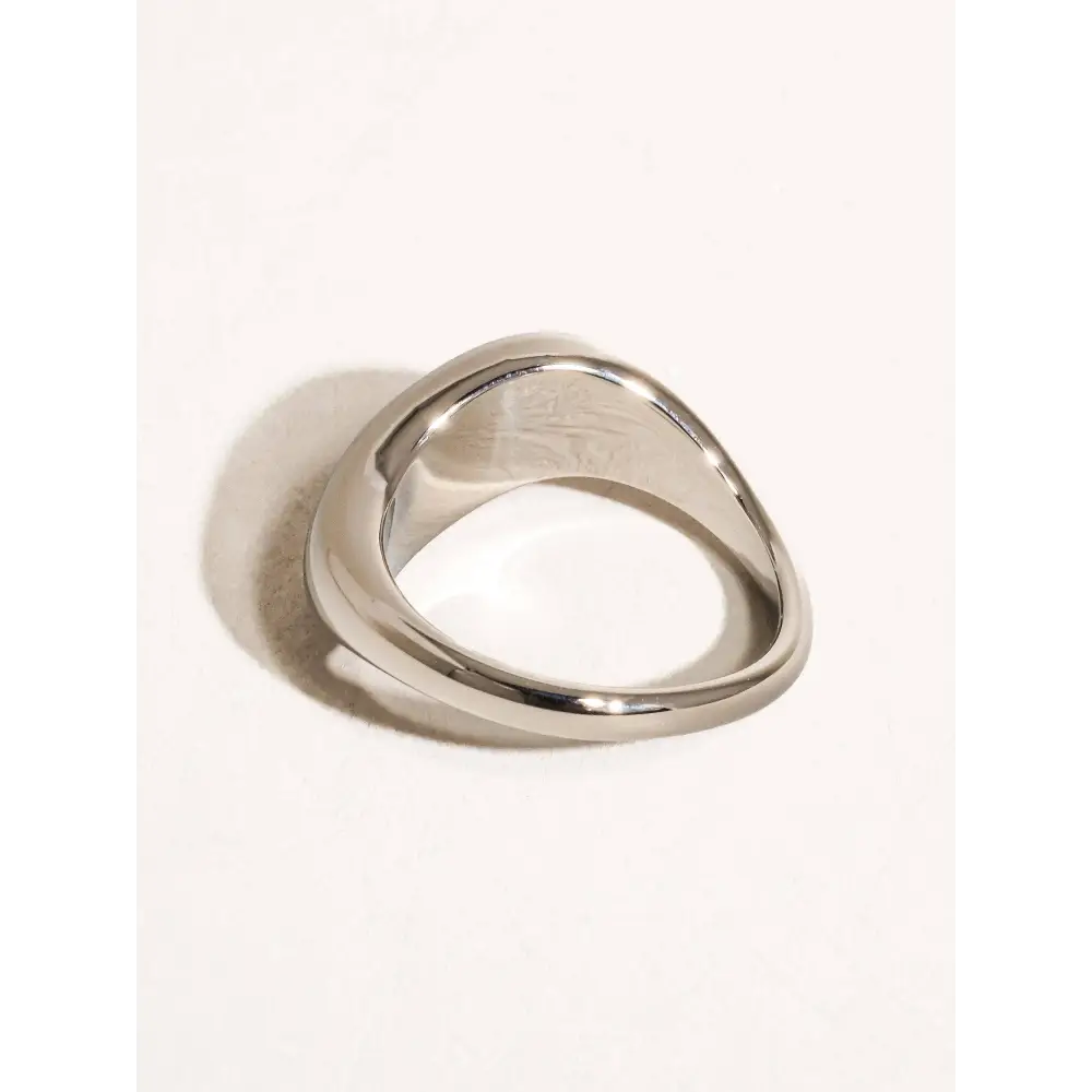 Erin 18K Non-Tarnish Classic Wavy Band - Silver