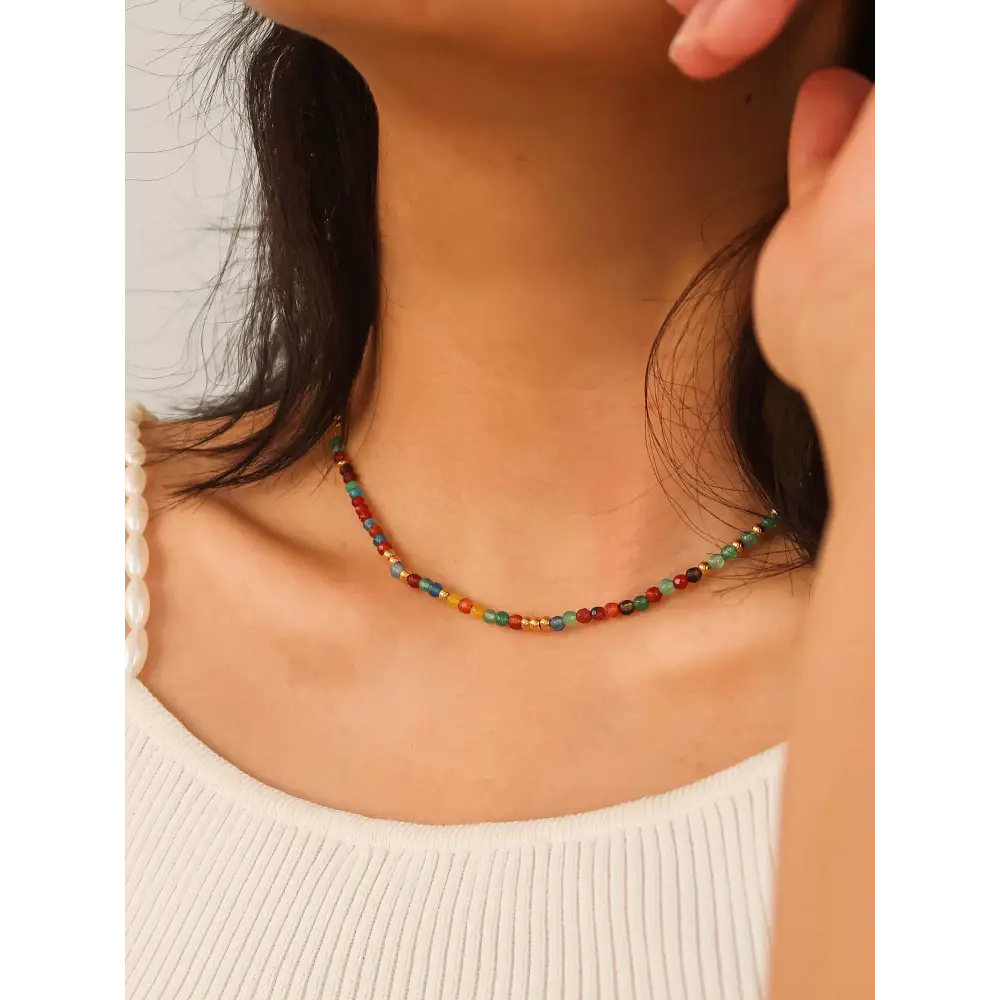Maiq Accessories - Estelle Beaded Multi Colour Necklace Multi-Coloured