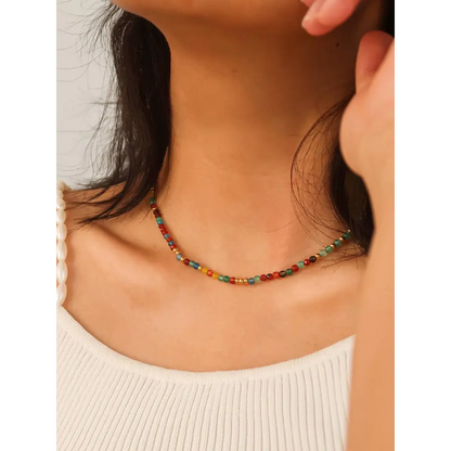 Maiq Accessories - Estelle Beaded Multi Colour Necklace Multi-Coloured