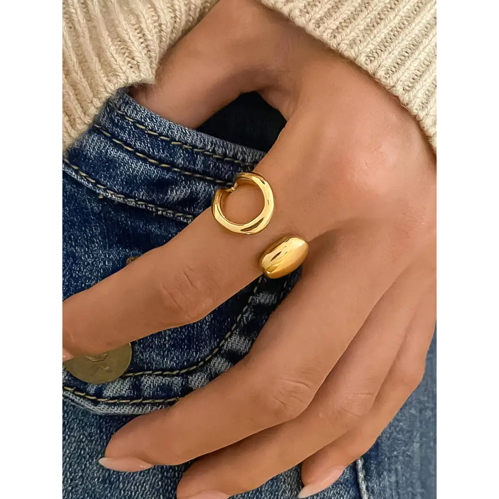 Florine 18K Gold Non-Tarnish Abstract Ring - PABOOM