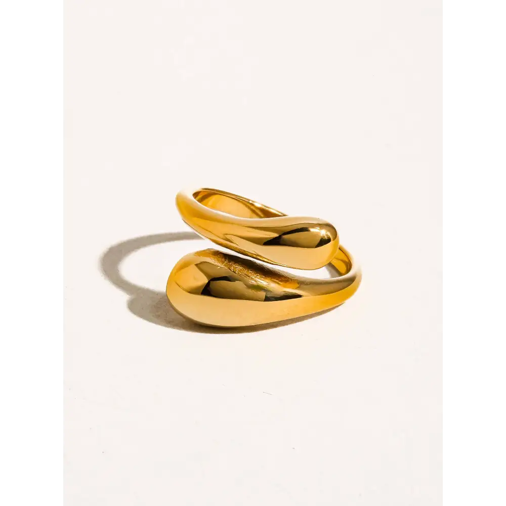 Gabrielle 18K Gold Non-Tarnish Open Twist Ring - PABOOM