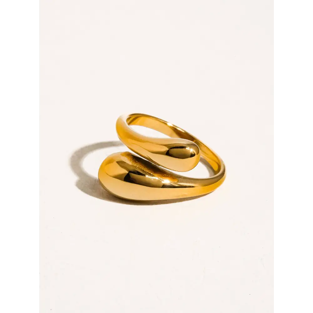 Gabrielle 18K Gold Non-Tarnish Open Twist Ring - PABOOM