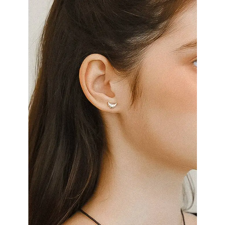 Gaëlle 18K Gold Petite Croissant Stud - PABOOM