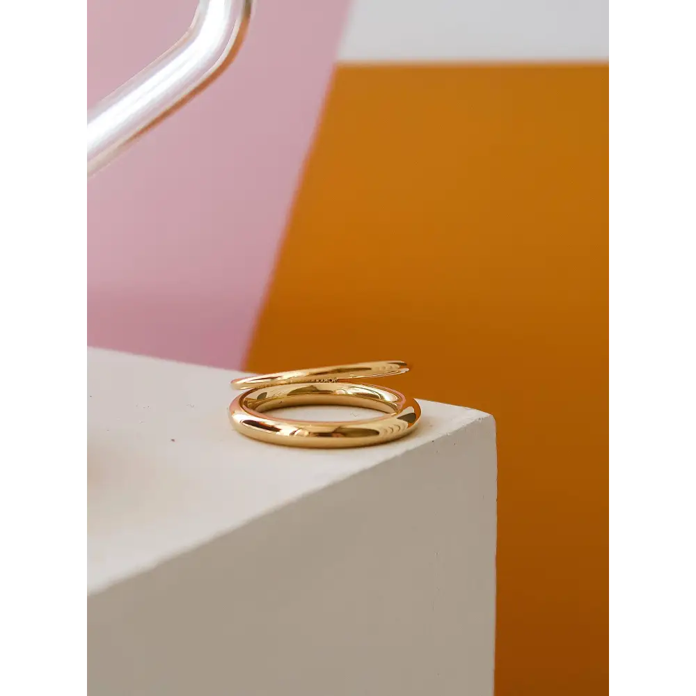Maiq Accessories - Harvey Classic Double Band Ring Yellow Gold / 7