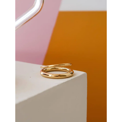 Maiq Accessories - Harvey Classic Double Band Ring Yellow Gold / 7